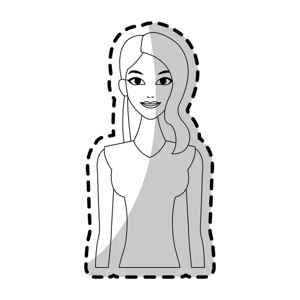 Young pretty woman icon image — Stock Vector