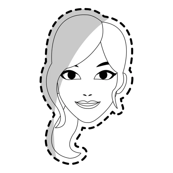 Joven bonita imagen icono de la mujer — Vector de stock