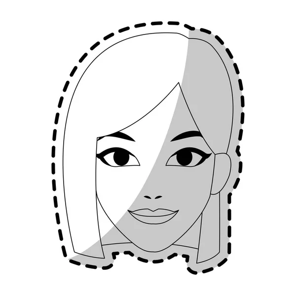 Joven bonita imagen icono de la mujer — Vector de stock