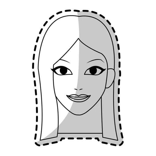 Икона молодой красивой женщины — стоковый вектор