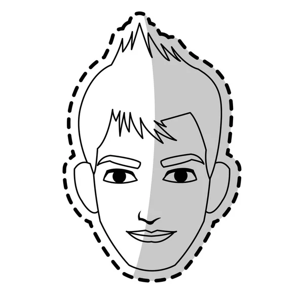 Joven guapo hombre icono imagen — Vector de stock