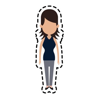 kadın karikatür simge görüntüsü