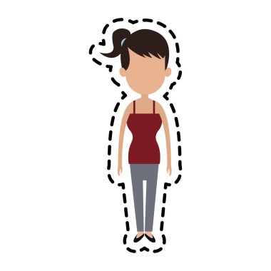 kadın karikatür simge görüntüsü