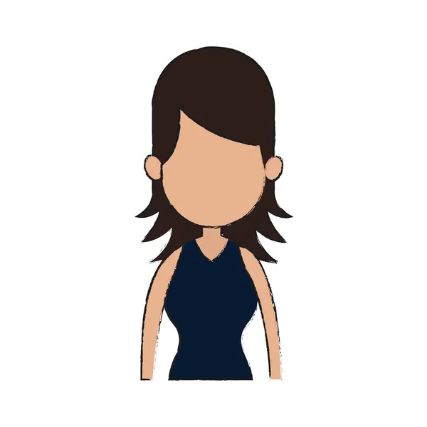 Mujer icono de dibujos animados — Vector de stock