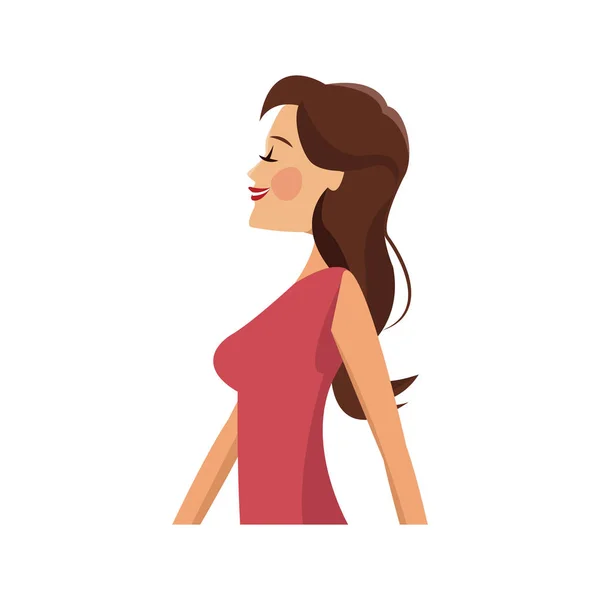 Mujer icono de dibujos animados — Vector de stock