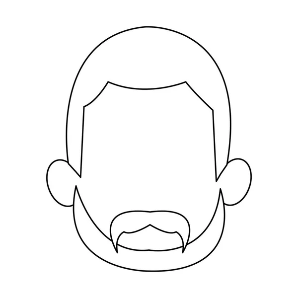Ansiktslösa man tecknade ikonbild — Stock vektor