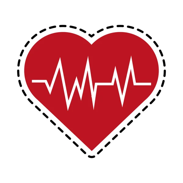 Hart cardiogram gezondheid pictogramafbeelding — Stockvector