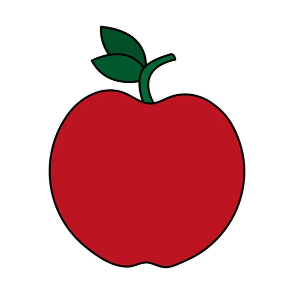 빨간 전체 사과 아이콘 이미지 — 스톡 벡터