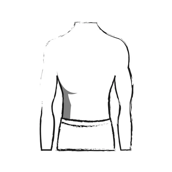 Mannelijke torso passen pictogram lichaamsbeeld — Stockvector