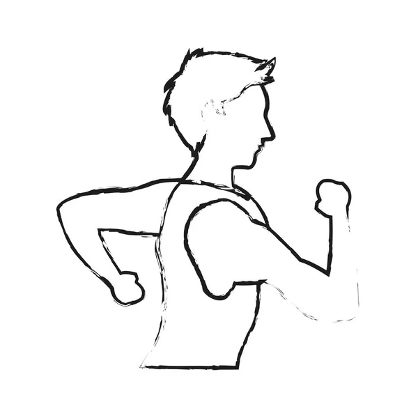 Running man sport of gezondheid pictogramafbeelding — Stockvector