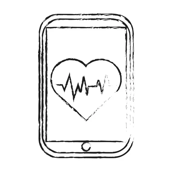 Gambar ikon monitor detak jantung portabel - Stok Vektor