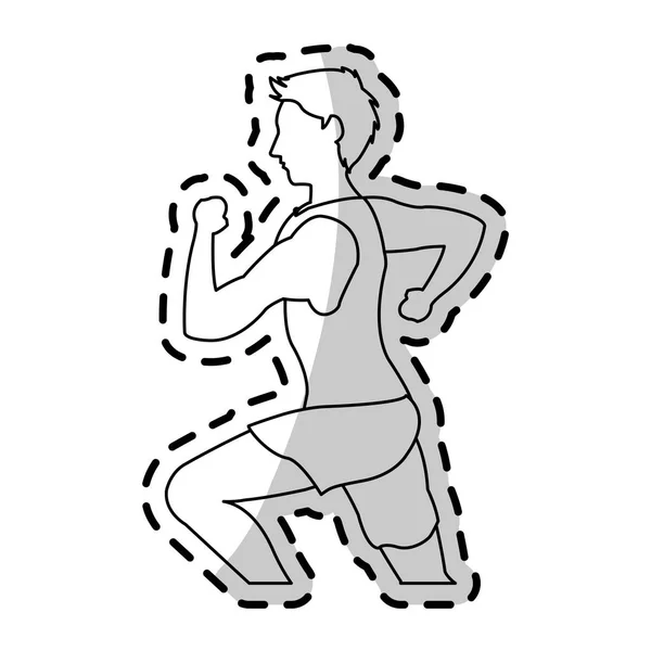 Hombre corriendo deporte o imagen icono de la salud — Vector de stock