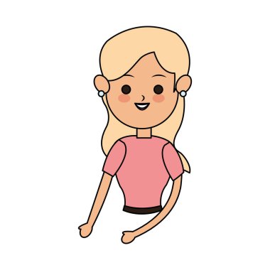 kadın sevimli çizgi simge görüntüsü