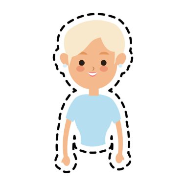 kadın sevimli çizgi simge görüntüsü