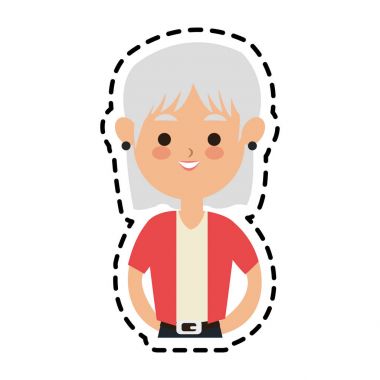 kadın sevimli çizgi simge görüntüsü