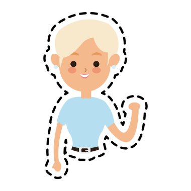 kadın sevimli çizgi simge görüntüsü