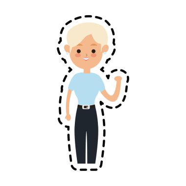 kadın sevimli çizgi simge görüntüsü