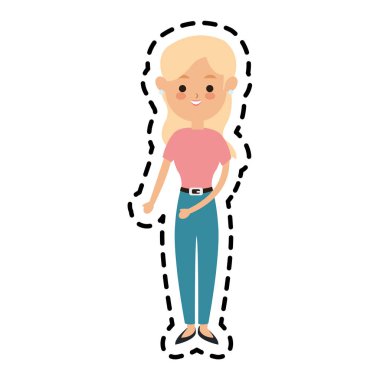 kadın sevimli çizgi simge görüntüsü