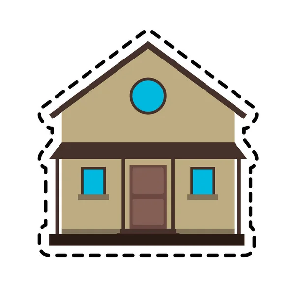 Dwupiętrowy dom rodzinny ikona obrazu — Wektor stockowy