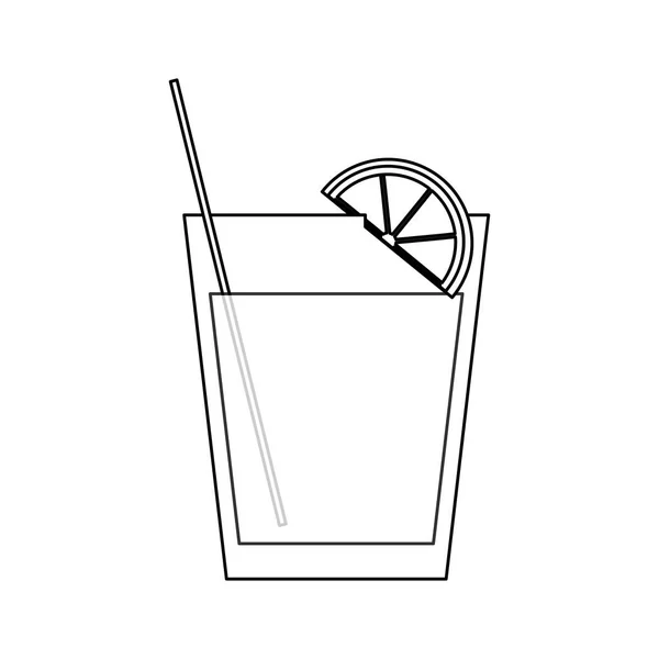 Cocktail en verre embelli icône image — Image vectorielle