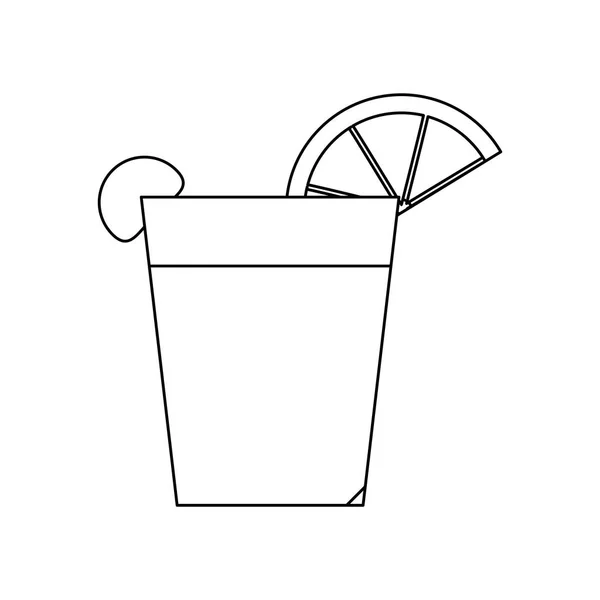 Cocktail in verfraaid glas pictogramafbeelding — Stockvector