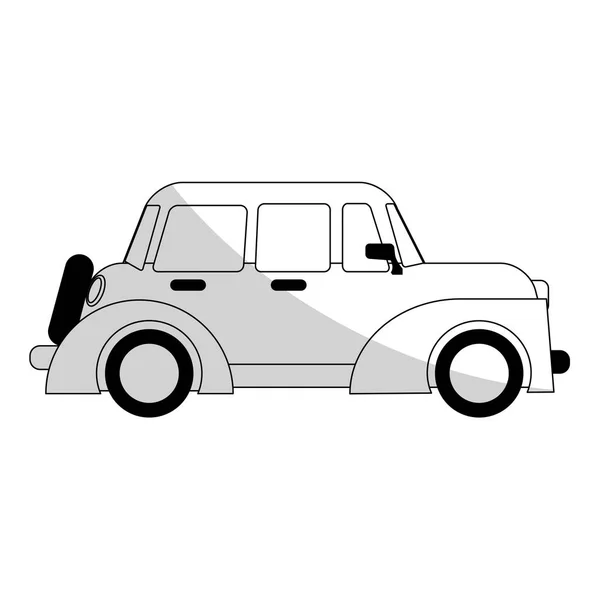 Car sideview black and grey icon image — Stock Vector