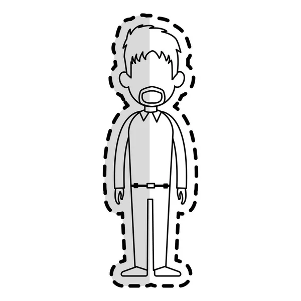 Imagem de ícone de desenho animado homem sem rosto — Vetor de Stock