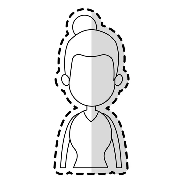 Imagen de icono de dibujos animados mujer — Vector de stock