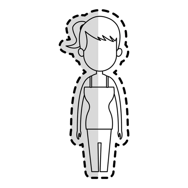 Žena kreslený obrázek ikony — Stockový vektor