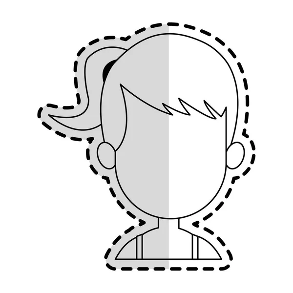 Femme dessin animé icône image — Image vectorielle