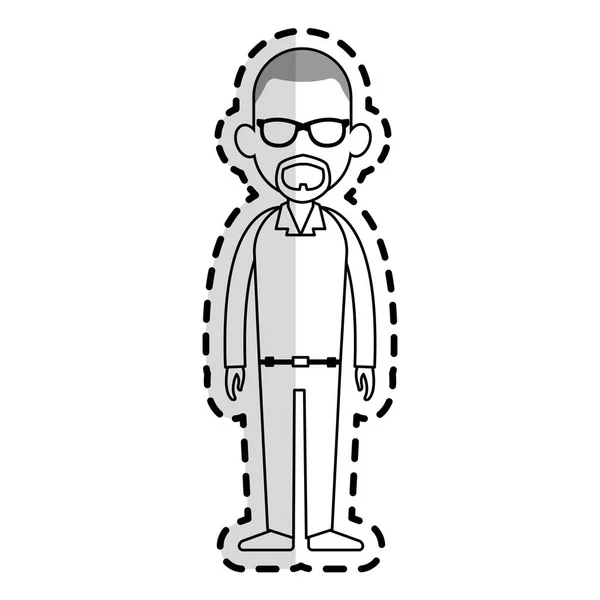 Hombre sin rostro icono de dibujos animados imagen — Archivo Imágenes Vectoriales