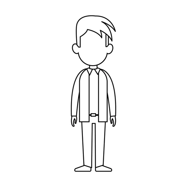 Imagem de ícone de desenho animado homem sem rosto — Vetor de Stock