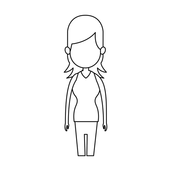 Vrouw cartoon pictogramafbeelding — Stockvector