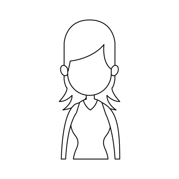 Femme dessin animé icône image — Image vectorielle
