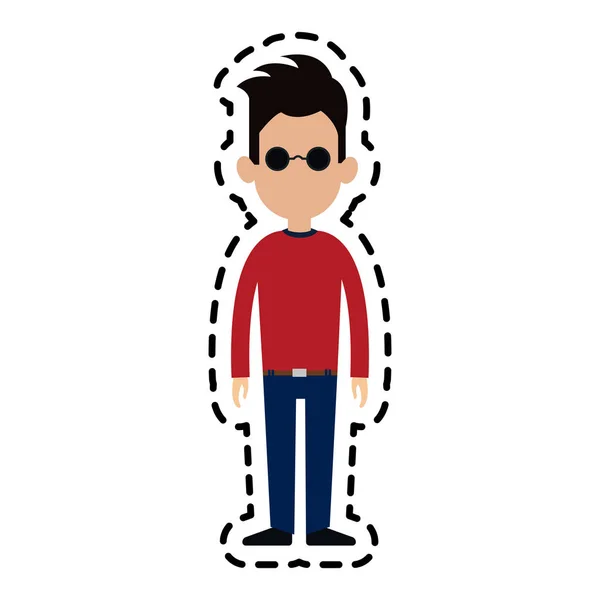 Hombre sin rostro icono de dibujos animados imagen — Vector de stock