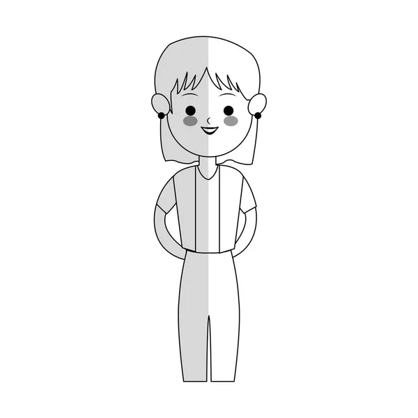 Donna icona del cartone animato — Vettoriale Stock