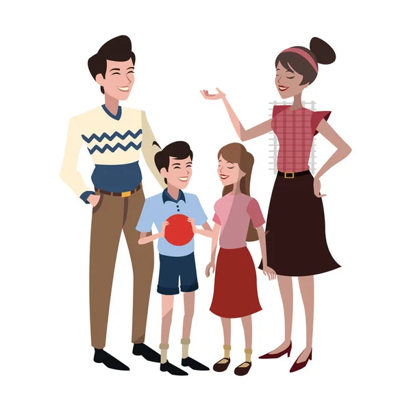 Icono de dibujos animados familia feliz — Vector de stock