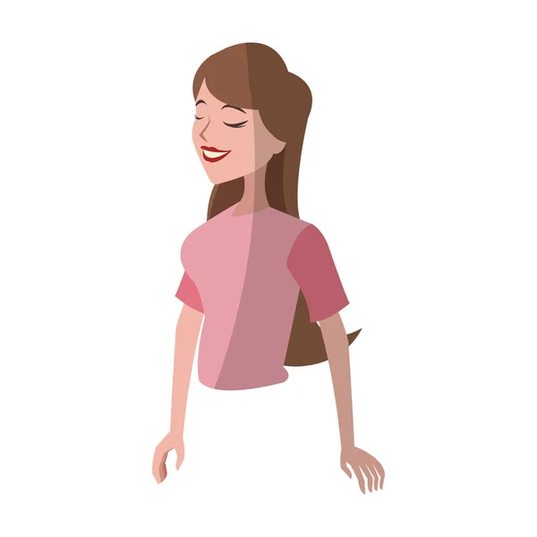 Icono de dibujos animados mujer feliz — Vector de stock