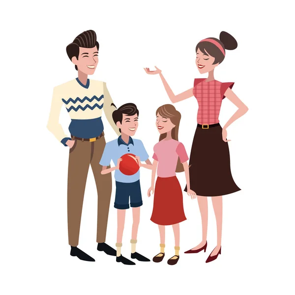 Heureuse icône de dessin animé famille — Image vectorielle