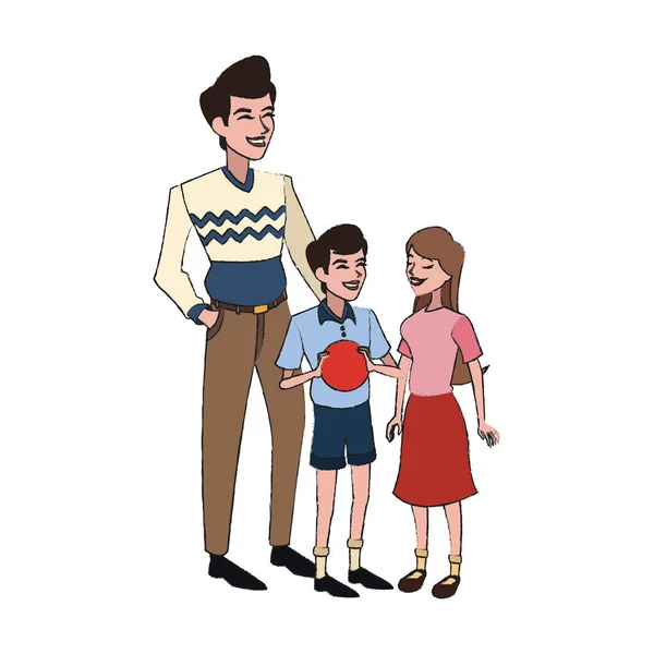 Gelukkig familie pictogram — Stockvector