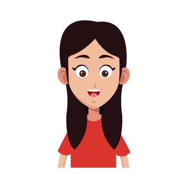 mutlu kız çizgi film simgesi