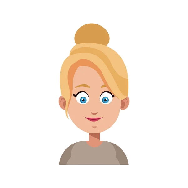 Mujer icono de dibujos animados — Vector de stock