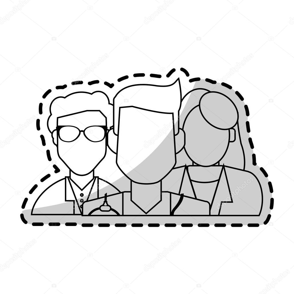 group of faceless doctors icon image
