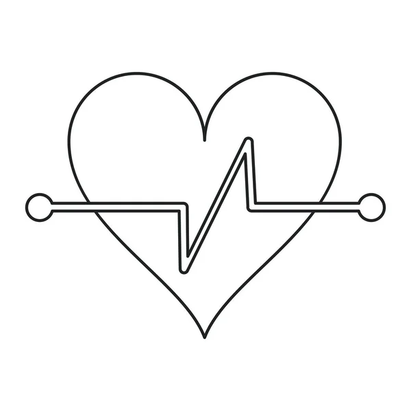 Batimento cardíaco símbolo de aptidão esboço — Vetor de Stock