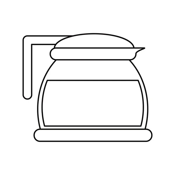 Стеклянный горшок с контуром кофе — стоковый вектор