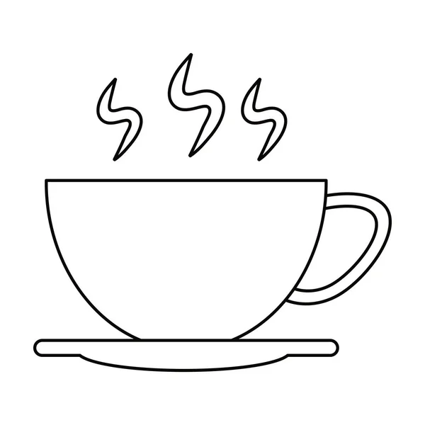 Xícara de café fumaça esboço — Vetor de Stock