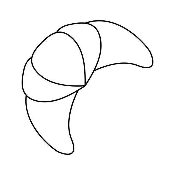 Pan de croissant hornear esquema — Vector de stock