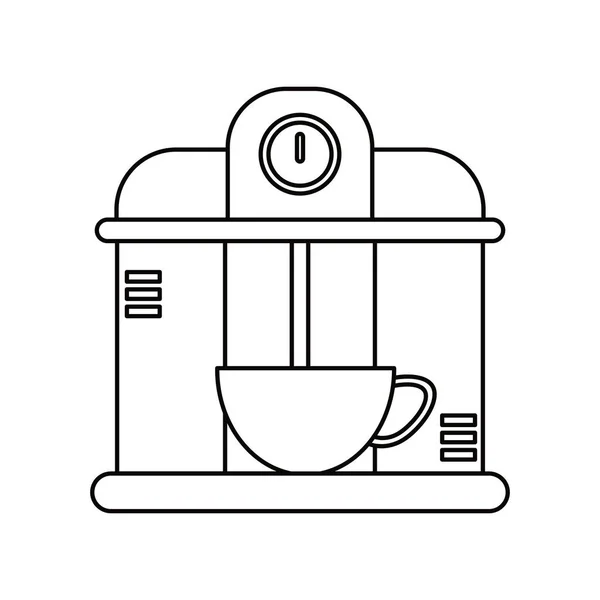 Macine coffee maker cup outline — Stock Vector