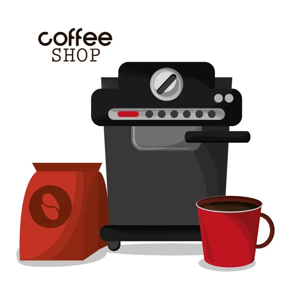 Сумка для кав'ярні та червона чашка — стоковий вектор