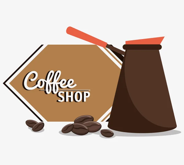 Kaffeehaus-Topf Filterbohnen — Stockvektor